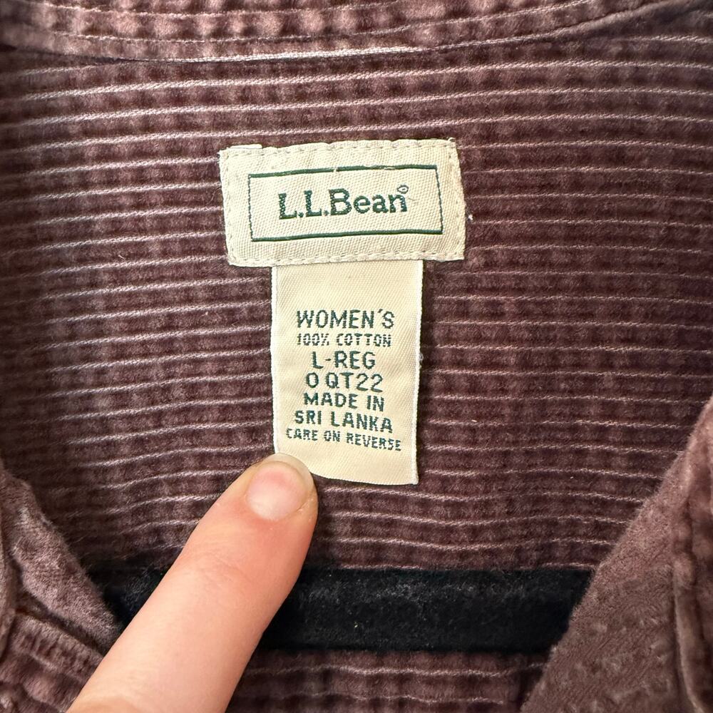 L.L. Bean Women's Comfort Corduroy Relaxed Shirt Brown Shacket Casual Large - Picture 4 of 6